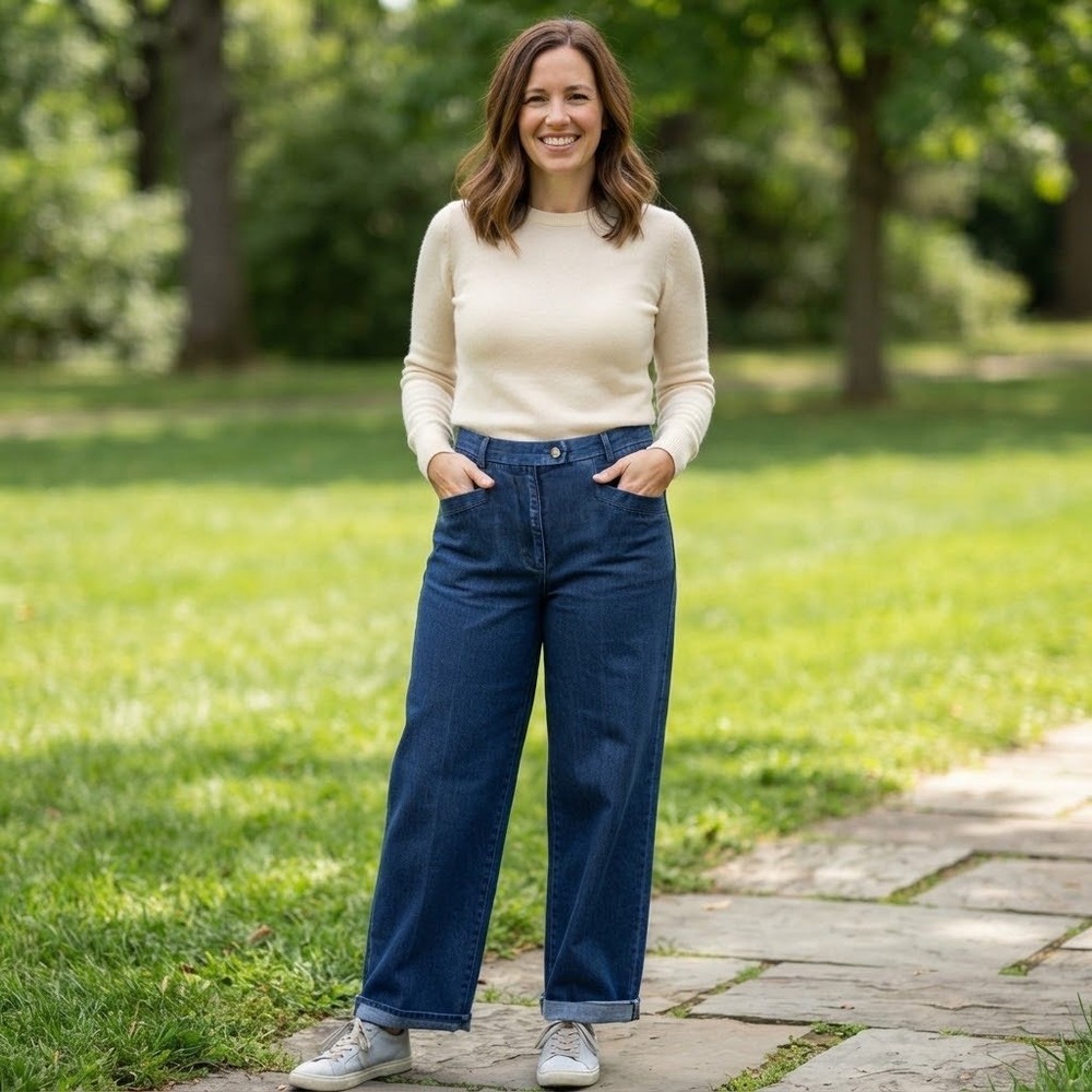 Talbots Vintage 90s High Waisted Blue Cotton Straight Leg Denim Jeans Womens 8